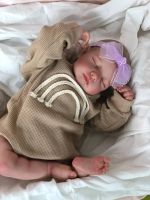 19inch Newborn Baby Doll Handmade Lifelike Reborn Sleeping Babies Dolls With 3D Painted Skin Visible Veins