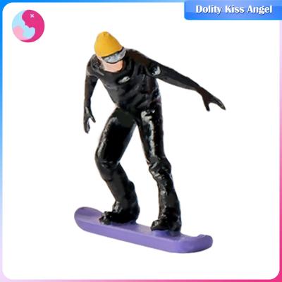 Dolity หุ่นโมเดลย่อส่วนเล่นสกีคนตัวเล็กโมเดลสำหรับตกแต่งเค้าโครงฉาก DIY