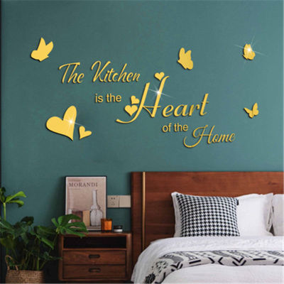 Live Love Laugh Butterfly Mirror Wall Sticker Decor Living Room Acrylic Mirror Quotes Wall Decals Family Quotes Saying Sticker
