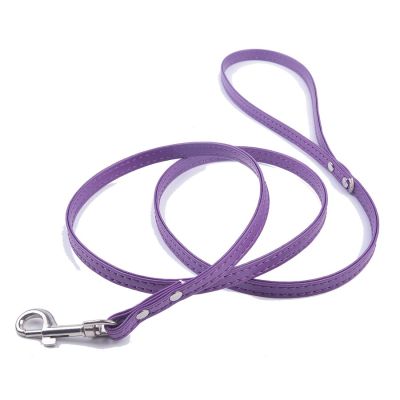 Solid Pu Leather Dog Leashes Small Pet Walking Leash Adjustable 47 Dog Leads Puppy Pet Supplies Black Pink Red Blue Purple Collars