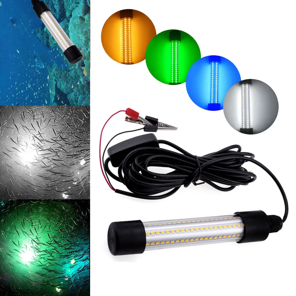 2Pcs Ultra Bright Underwater LED Submersible Fishing Light 5M Cord