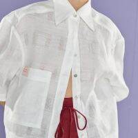 EVERYDAY APPARELS linen short sleeve jacket semi see thru