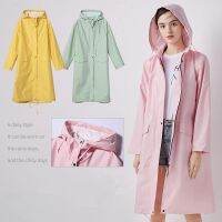 Women New Stylish Long Raincoat Waterproof Rain Jacket  with Hood