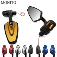 7/8 quot; 22mm Motorcycle Side Mirror LED Handle Bar End Mirrors Turn Signal For SUZUKI DR250 DJEBEL 250XC YAMAHA YZ80 YZ85 YZ 80 85