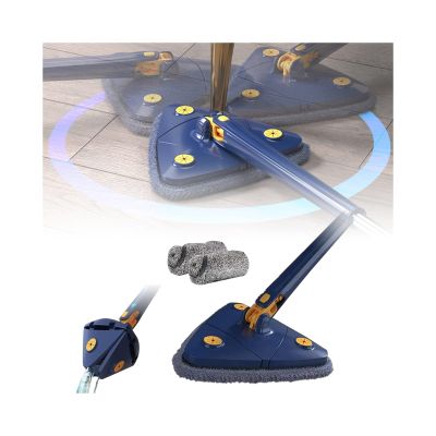 ✸ 360° Rotatable Adjustable Telescopic Cleaning Mop Reusable Spin Mop Stainless Steel Handle Mop Household Automatic Cleaning Mop