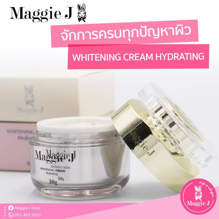 ไวท์เทนนิ่งครีม-maggie-j-whitenning-crem-hydrating-แม็กกี้-เจ-ไวท์เทนนิ่ง-ครีม-ไฮเดรดิ้ง-damascena-extract-ช่วยลดริ้วรอยและปรับสมดุลให้กับผิว-กระชับรูขุมข