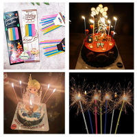 (แพ็ค 18 แท่ง 3 สี) เทียนสปาร์ค Sparking candle เทียนวันเกิด เทียนเกาหลี เทียนประกายไฟเย็น เทียนตกแต่งหน้าเค้ก วันเกิด งานสังสรรค์ Happy birthday candle