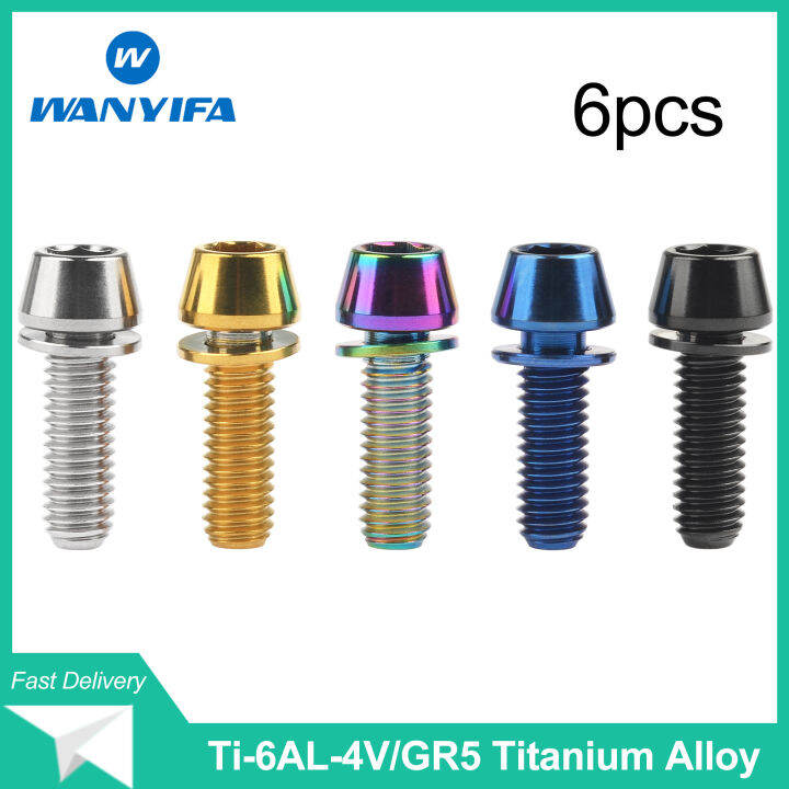 Bulloni In Titanio Per Bici - Testa Esagonale Cava, 6 Pezzi, M5 X Varie Lunghezze (16-60 Mm)