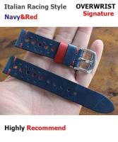 สายนาฬิกาหนัง 20mm รุ่น OVERWRIST Italian Racing Navy and Red 20mm