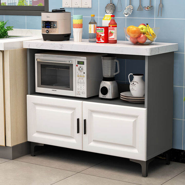 Simple Marble Sideboard Kitchen Locker Microwave Oven