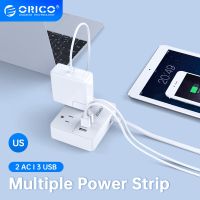 ปลั๊กไฟ Orico สายไฟต่อปลั๊กเต้าเสียบหลากหลายสีขาวสำหรับสำนักงานบ้าน3usb ชาร์จพอร์ตซ็อกเก็ตสีขาว