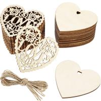 【YF】❐☃  10pcs Shaped Hanging Ornament Hearts for Wedding Valentines Day Wood