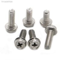 ▨✺  304 Stainless Steel Cross Recessed External Outside Hex Hexagon Head Cap Flange Bolt Screw M4 M5 M6