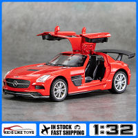 รถบรรทุกโมเดลรถยนต์หล่อเหล็ก SLS AMG รถ Mercedes Benz KLT 1:32ของเล่นอัลลอยรถ Kids Toys รถสะสมงานอดิเรก