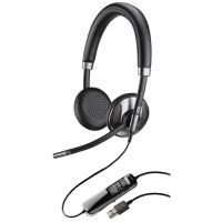 Plantronics Blackwire C725 C725-M ANC ชุดหูฟังสเตอริโอมีสายตัดเสียงรบกวนเน็ต202581-01สีเงิน/สีดำ