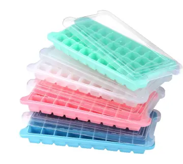 Tray Freezer 64 Nugget Ice Trays with Cover Stackable Easy Release Ice Cube  NEW