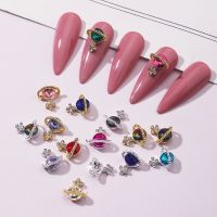 10pcs Nail Supplies Alloy Planet Nail Charms Shiny Saturn Gem Shape Diamond Crystal Luxury Nail Ornament Glass DIY Nail Decora