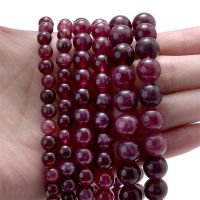 Natural Garnet Stone Beads Round Spacer Beads for Jewelry Making DIY Charms Bracelet Necklace Handmade Accessories 4 6 8 10mm DIY accessories and othe