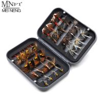 MNFT 32Pcs/Box Trout Nymph Fly Fishing Lure Dry/Wet Flies Nymphs Ice Fishing Lures Artificial Bait with Boxed Accessories