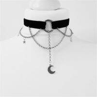 Women Necklace Steampunk Accessories For Women Moon Necklace Choker Moon Necklace Gothic Chains O Ring Choker