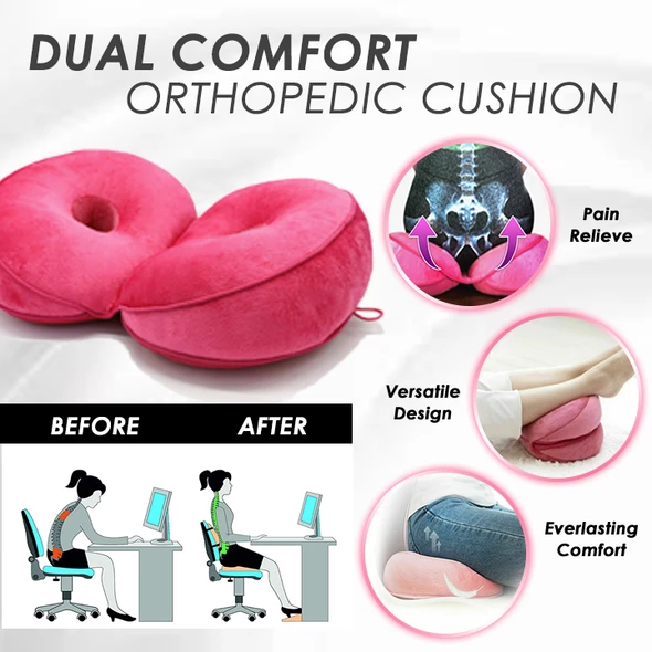Dual Comfort Orthopedic Cushion Pelvis Pillow Lift Hips Up Seat Cushion