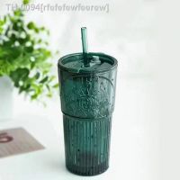 ❈✿ rfefefewfeerew Copo de café grande capacidade com tampa e palha modelo deusa verde escuro copo água verão 600ml