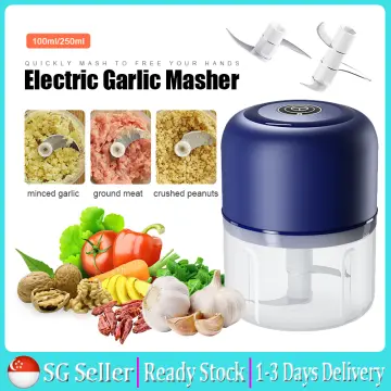 Rose Red 100ml Household Electric Mini Garlic Chopper Food Chopper With Two  Blade, Vegetable Chopper Mini Chopper For Garlic/onions/vegetables/salad/p