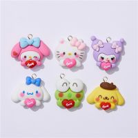 10Pcs Cartoon Dog Cat Animal Charm Pendants Earring Necklace Jewelry Accessories Car Keychain Friend Gift DIY Handmade Ornaments DIY accessories and o