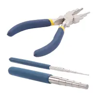 Winding Tool, 2-Piece Winding Mandrel and 1 Piece of 6-In-1 Bail Pliers for Wrapping Jewelry Wire and Forming Jump Loops