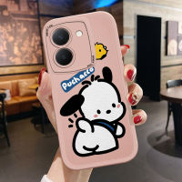 เคส PMP สำหรับ Vivo Y36 Vivo Y36 5G บางเฉียบผิวรู้สึกหลังหนังการ์ตูน Pochacco เคสโทรศัพท์ปกหนังซิลิโคน PU