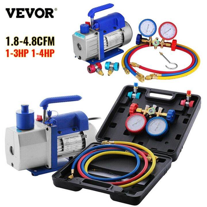 VEVOR 1.84.8CFM Refrigerant Vacuum Pump Kits HVAC Refrigeration 1/3 1/