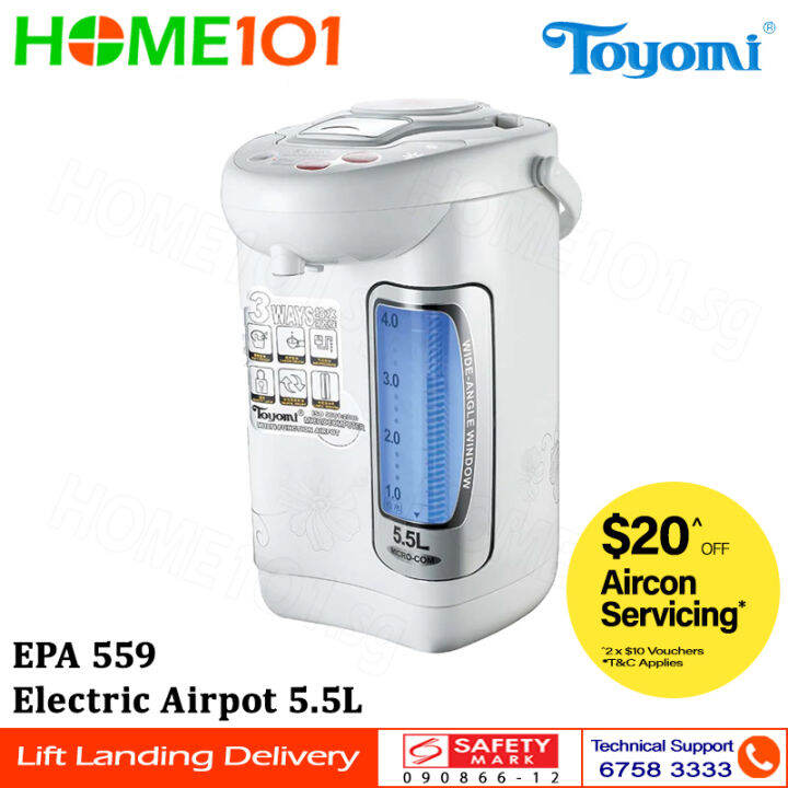 Toyomi Electric Airpot 5.5L EPA 559 Lazada Singapore