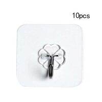 10pcs Wall-mounted Nail-free Seamless Transparent Adhesive Door Wall Hangers Mop Handbag Holder