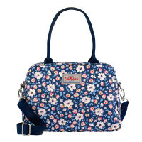 Cath Kidston Matt Oilcloth Busy Bag Handbag Crossbody Tote กระเป๋าสะพายข้าง Island Flowers Pattern ดอกไม้เกาะ Navy Color สีน้ำเงินกรมท่า 804493