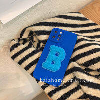 Klein Blue ซองจดหมายภาษาอังกฤษสำหรับ iPhone 13promax ซิลิโคนแฟชั่นป้องกันกรณีโทรศัพท์มือถือสำหรับ iPhone 12 เคสโทรศัพท์ Mist Face สำหรับ iPhone 11 เคสโทรศัพท์พรีเมี่ยมสีทึบสำหรับ iPhone xr