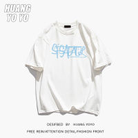 HUANGYOYO เสื้อยืดลำลองผ้าฝ้ายแขนสั้น100% ตัวอักษรกว้างสำหรับผู้หญิง