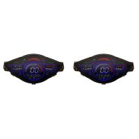 2X Universal Motorcycle LCD Speedometer Digital Odemeter Meter Tachometer Gauge for 1,2,4 Cylinders Meter