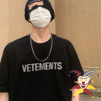 Rhinestone Letter Vetements เสื้อยืดผู้ชายผู้หญิง1:1คุณภาพดีที่สุด Tees Vintage T Shirt