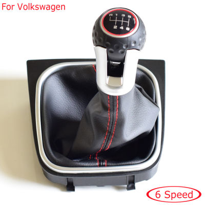 รถเปลี่ยนก้านลูกบิด S Hifter แฮนด์บอลสำหรับ VW G Olf 6 A6 VI MK6 GTI GTD R20 2009-13คู่มือ5 6ความเร็วเกียร์เปลี่ยนลูกบิดสนับแข้งบูต