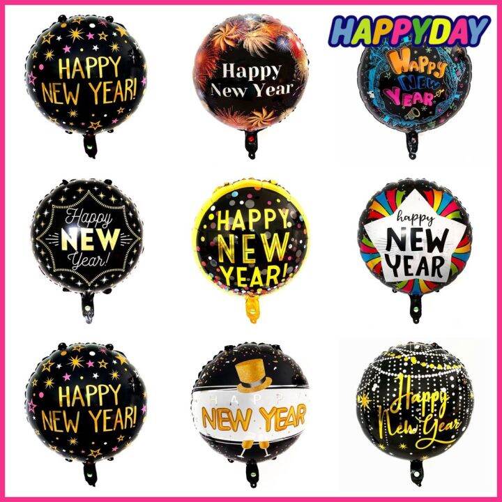 18inch Happy New Year Foil Balloon (loose) Party Balloons 1100xx ...