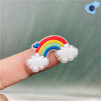 50pcs Wholesale PVC Luminou Rainbow Unicorn Garden Shoes Accessories Cool Shoe Decorations Fit Kids Adult Croc Jibz Charm