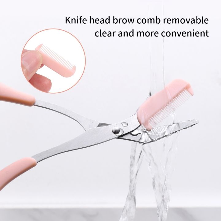 2pcs-eyebrow-trimmer-set-portable-brow-comb-scissors-eyebrow-knife-women-professional-face-shaver-hair-removal-razor-makeup-tool