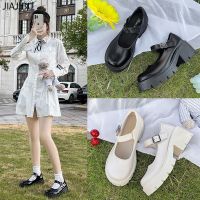 Size 34-43 Retro Round Toe Classic Mary Jane Shoes High Quality Plus Size Womens Shoes 42 Korean Fashion Black High-heeled Small Leather Shoes Japanese JK Uniform Shoes All-match Patent Leather Lolita Shoes Non-slip Platform Shoes Work Commuter Shoes