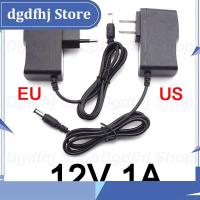 Dgdfhj Shop 12V 1A 1000ma AC 100-240V DC Power supply Adapter plug Converter For led strip light CCTV Charger 5.5mmx2.5mm US/EU plug