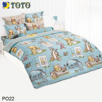(ครบเซ็ต) Toto ผ้าปูที่นอน+ผ้านวมเอนกประสงค์ (นวมใยบาง) หมีพูห์ Winnie The Pooh PO22 (เลือกขนาดเตียง 3.5ฟุต/5ฟุต/6ฟุต) #โตโต้ เครื่องนอน ชุดผ้าปู ผ้าปูเตียง ผ้าห่ม