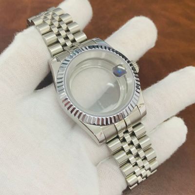 Stainless Steel Watch Case With Jubilee Watchband Sapphire Crystal Datejust Watchcase 39Mm For NH35 NH36 4R35 4R36 7S26 Movement