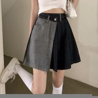 COD ❅♝ The Outline Shop27dgsd6gfd Fat mm large size denim skirt half-length female 2021 design is irregular student fashion temperament short skirt tide胖mm大码牛仔裙半身女2021设计感不规则学生时尚气质短裙潮xiaoluo.my11.27