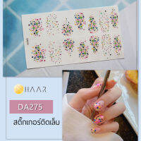 สติ๊กเกอร์ติดเล็บ นิ้ว มือ HAAR ลายเส้น สีหลากสี DA275 14 ดวง พร้อม แผ่นเช็ดทำความสะอาด แอลกอฮอล์ ตะไบ และ ไม้แต่งเล็บ จัดจำหน่ายโดย HAAR Distributed by HAAR