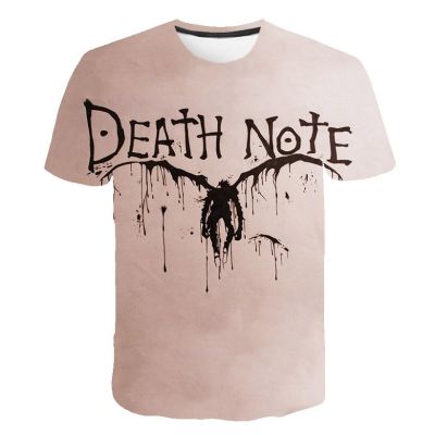 Death Note T-shirt Men Women Summer Casual Short Sleeve Cartoon Tee Tops Fashion Anime Harajuku Streetwear 3D Print T Shirt Tops