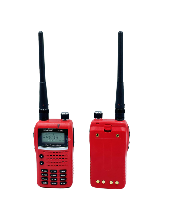 วิทยุสื่อสารเครื่องแดง-วอเครื่องแดง-245-247mhz-walkie-talkie-5w-จดทะเบียนถูกต้อง-ถูกกฎหมาย-ความถี่ประชาชน-joyone-รุ่นjy-200-รับประกัน1ปี